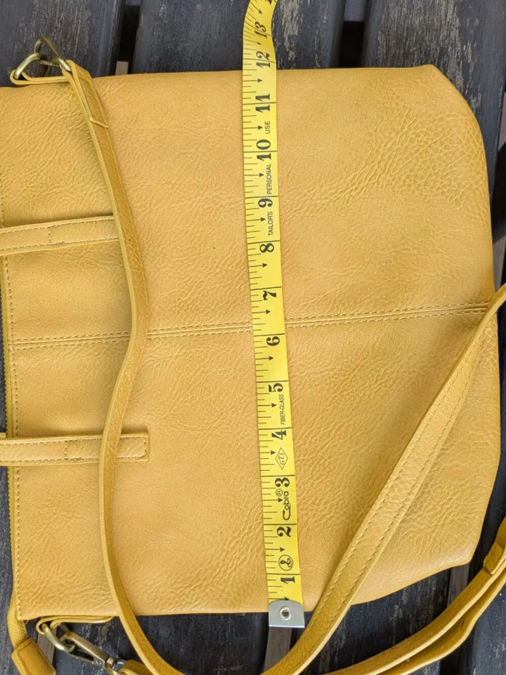 Yellow/Dijon Joy Susan Women's Kim Top-Zip Medium Tote Handbag Vegan Leather.